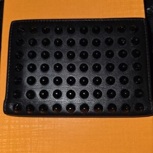 Christian Louboutin Black Studded Women's Card Wallet
